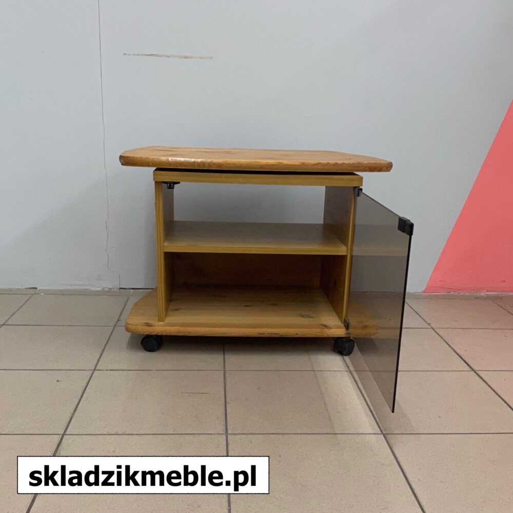 030624 SZAFKA RTV SOSNA MAŁA CIEMNA SZYBA OBROTOWY BLAT - obrazek 6