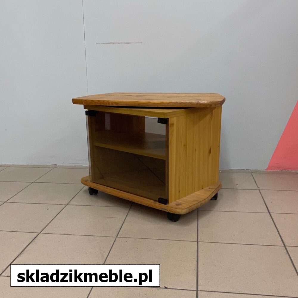 030624 SZAFKA RTV SOSNA MAŁA CIEMNA SZYBA OBROTOWY BLAT - obrazek 7