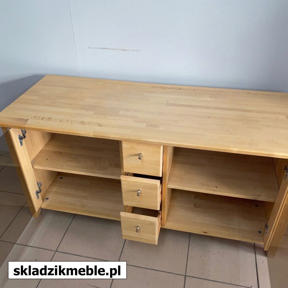 080624 SZAFKA RTV JASNA BRZOZA TRZY SZUFLADKI CIEMNE SZYBY - obrazek 8