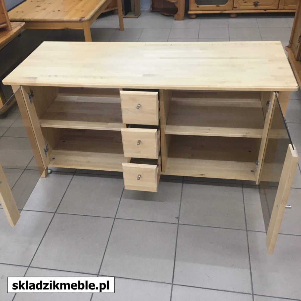 080624 SZAFKA RTV JASNA BRZOZA TRZY SZUFLADKI CIEMNE SZYBY - obrazek 17