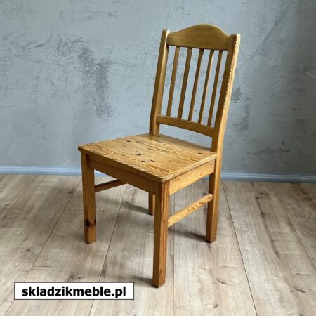 120624 KRZESŁO SOSNOWE JASNE LAKIEROWANE