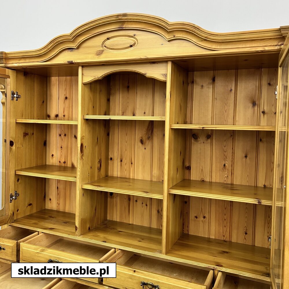 480624 KREDENS SOSNOWY WITRYNA PRZESZKLONA DO JADALNI - obrazek 9