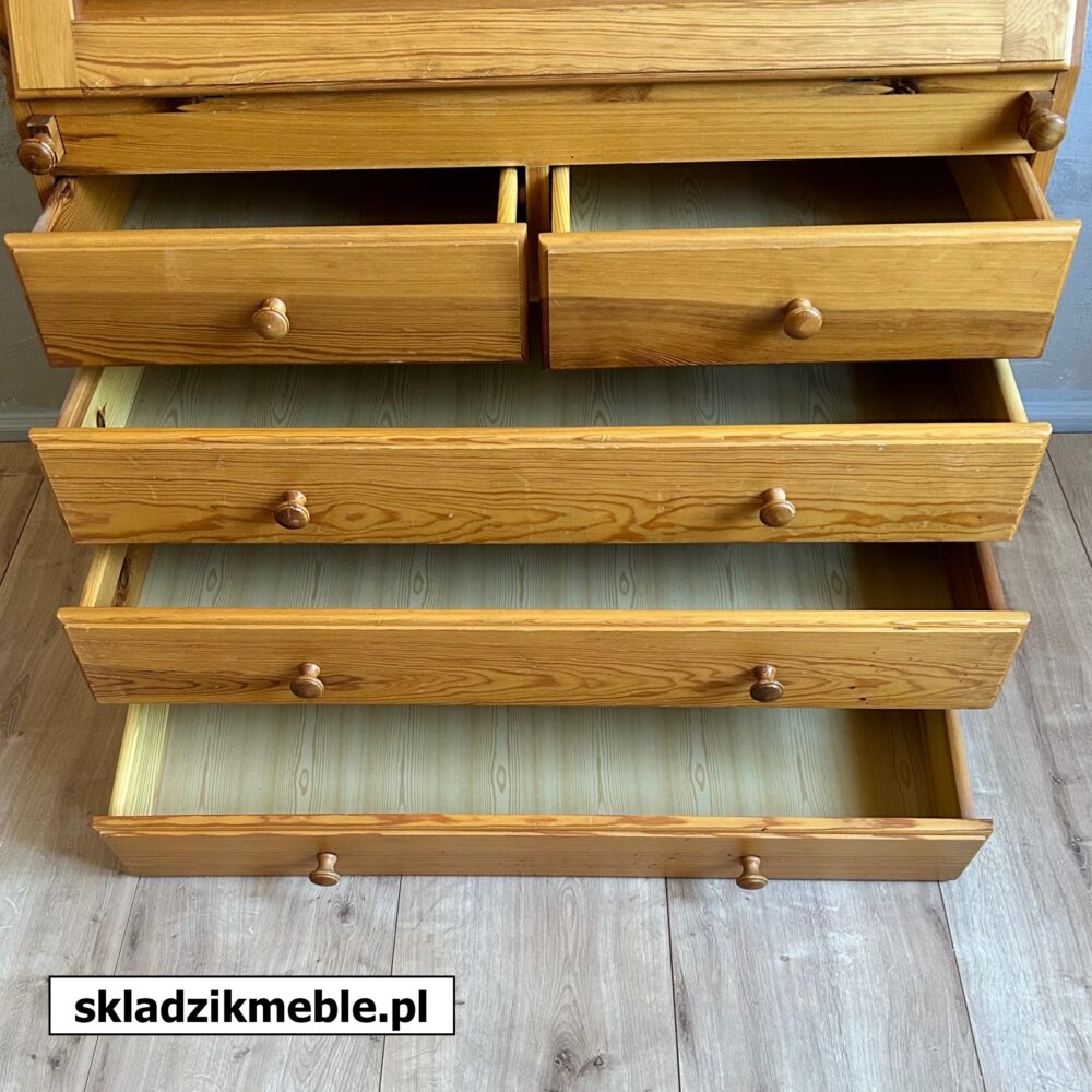 680624 SEKRETARZYK SOSNOWY PIĘĆ SZUFLAD        - obrazek 7