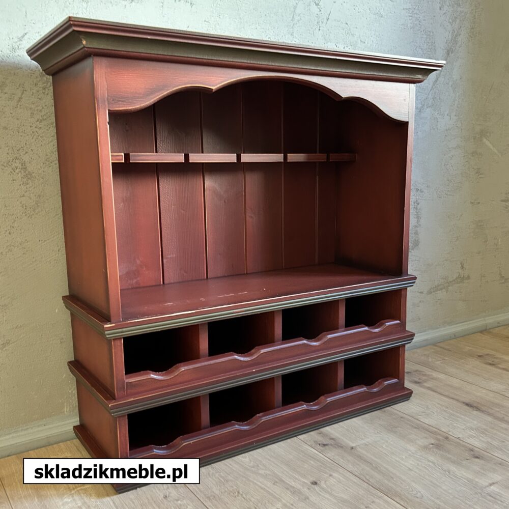060924 PÓŁKA WISZĄCA NA WINO I KIELISZKI W KOLORZE BORDOWYM - obrazek 11