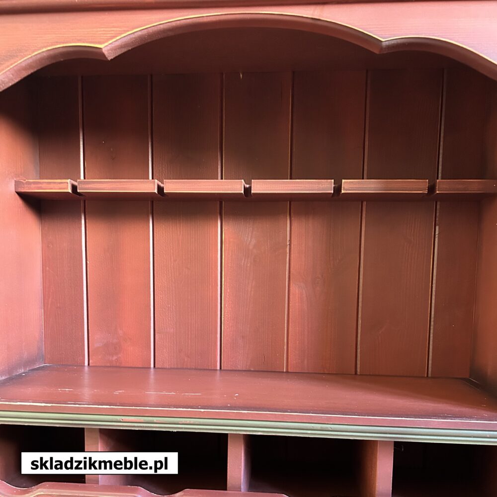 060924 PÓŁKA WISZĄCA NA WINO I KIELISZKI W KOLORZE BORDOWYM - obrazek 3