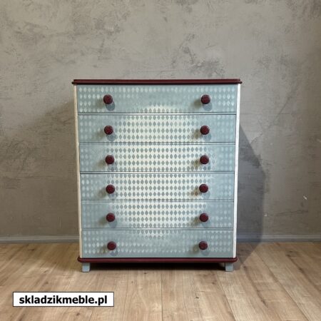 210125 DREWNIANA KOMODA W STYLU SHABBY CHIC PO METAMORFOZIE