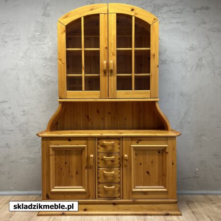 150325 KREDENS SOSNOWY Z WĄSKĄ WITRYNĄ 