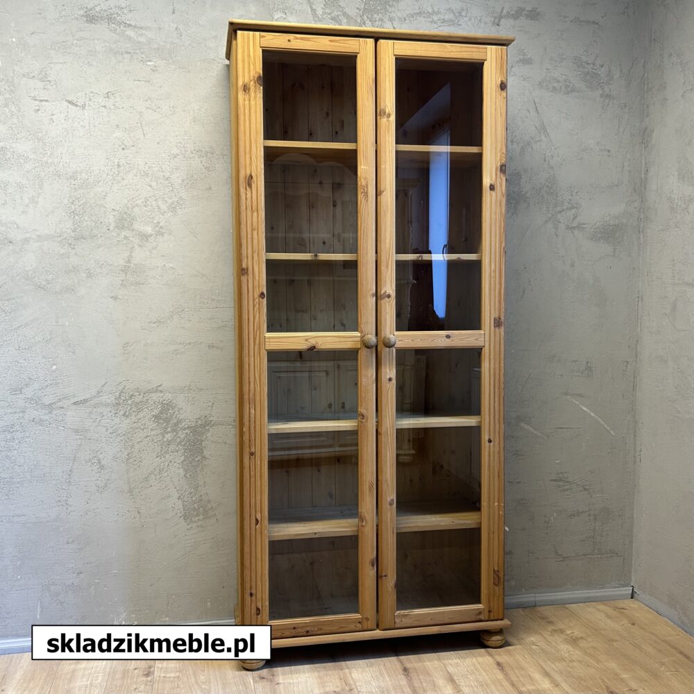 230325 PROSTA WITRYNA SOSNOWA PRZESZKLONA BIBLIOTECZKA - obrazek 2