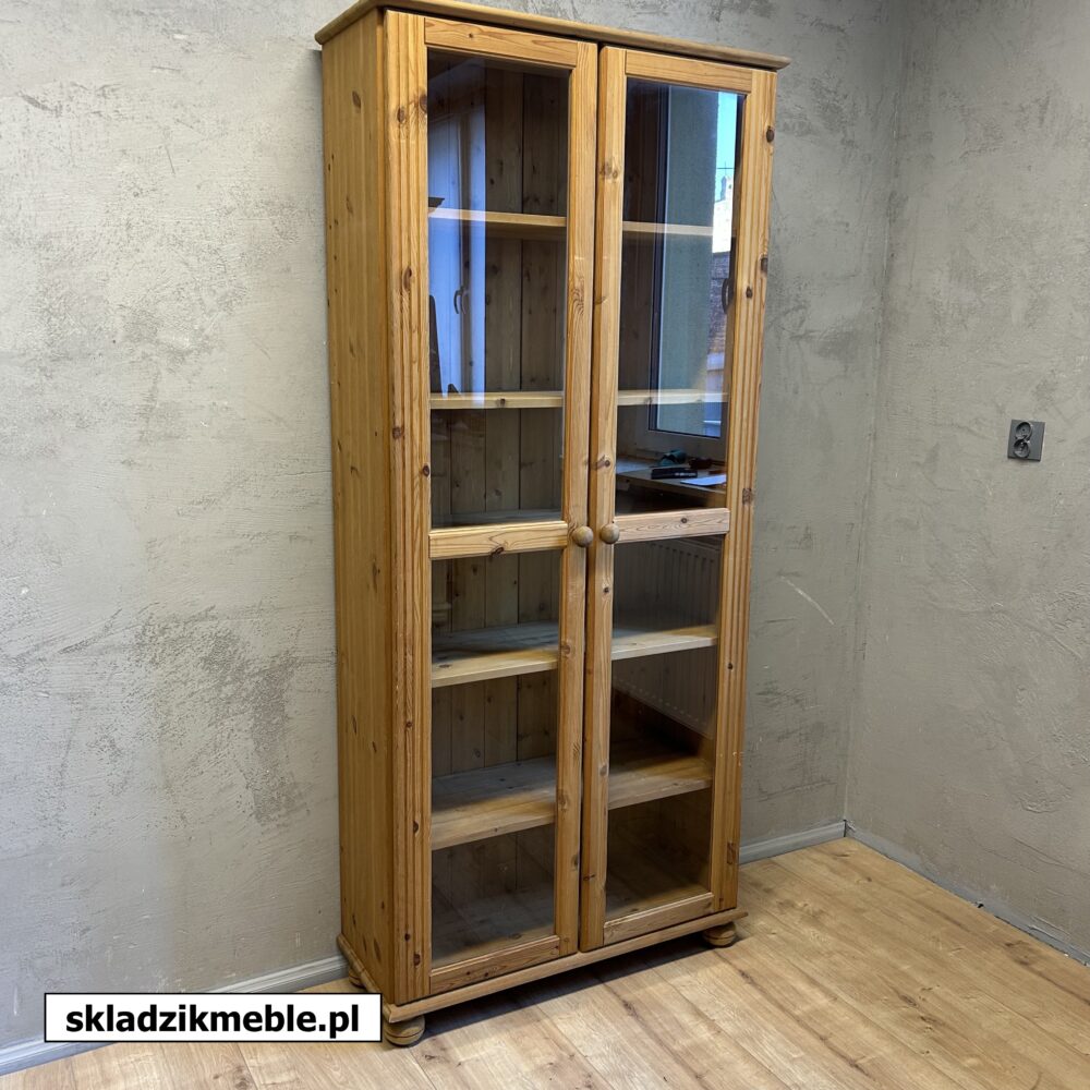 230325 PROSTA WITRYNA SOSNOWA PRZESZKLONA BIBLIOTECZKA - obrazek 4