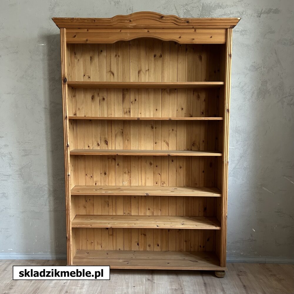 060525 KLASYCZNY SKANDYNAWSKI REGAŁ SOSNOWY SZEROKI 131 CM - obrazek 2