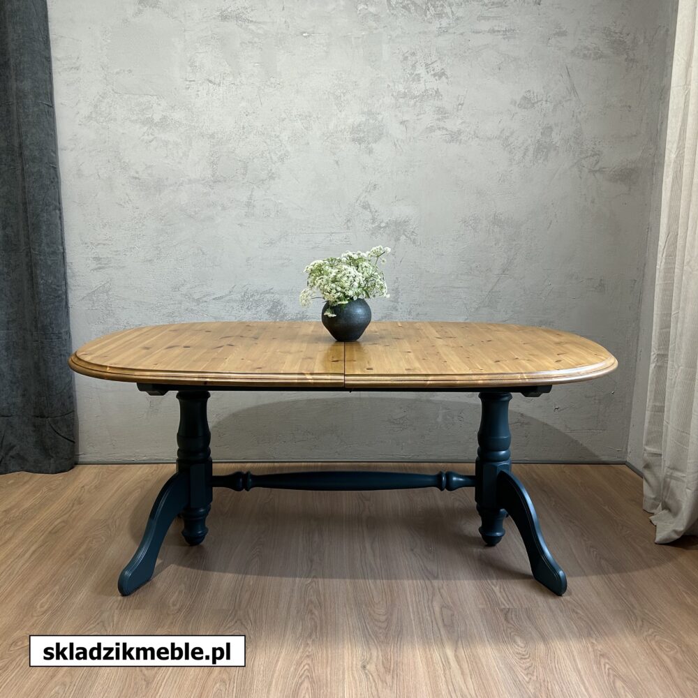 050625 ROZKŁADANY STÓŁ SOSNOWY, OWALNY, PO METAMORFOZIE - obrazek 6