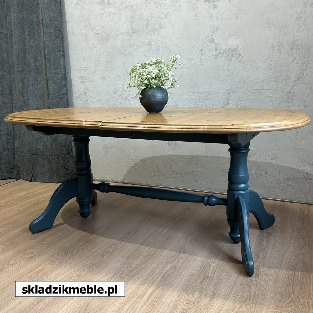 050625 ROZKŁADANY STÓŁ SOSNOWY, OWALNY, PO METAMORFOZIE - obrazek 10