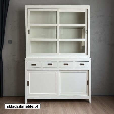 010625 NOWOCZESNY BIAŁY KREDENS W STYLU HOME&COTTAGE, WITRYNA