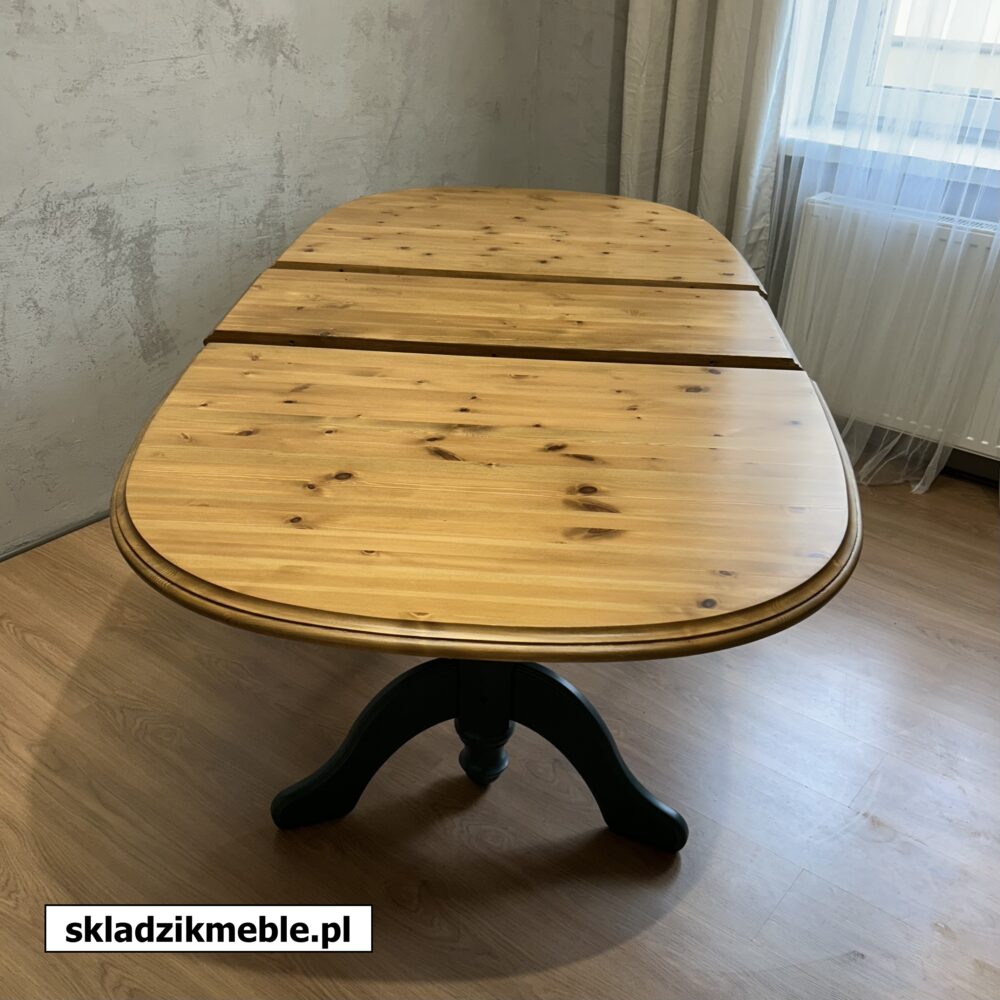 050625 ROZKŁADANY STÓŁ SOSNOWY, OWALNY, PO METAMORFOZIE - obrazek 4