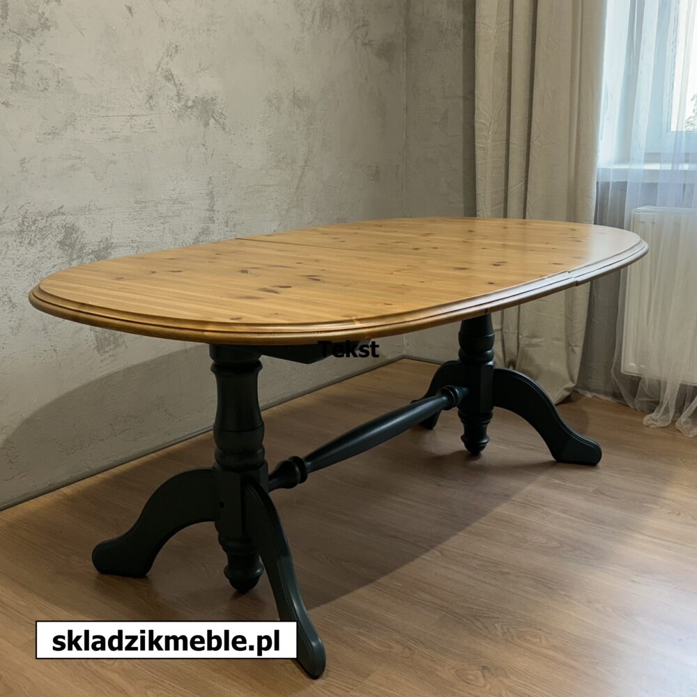 050625 ROZKŁADANY STÓŁ SOSNOWY, OWALNY, PO METAMORFOZIE - obrazek 16
