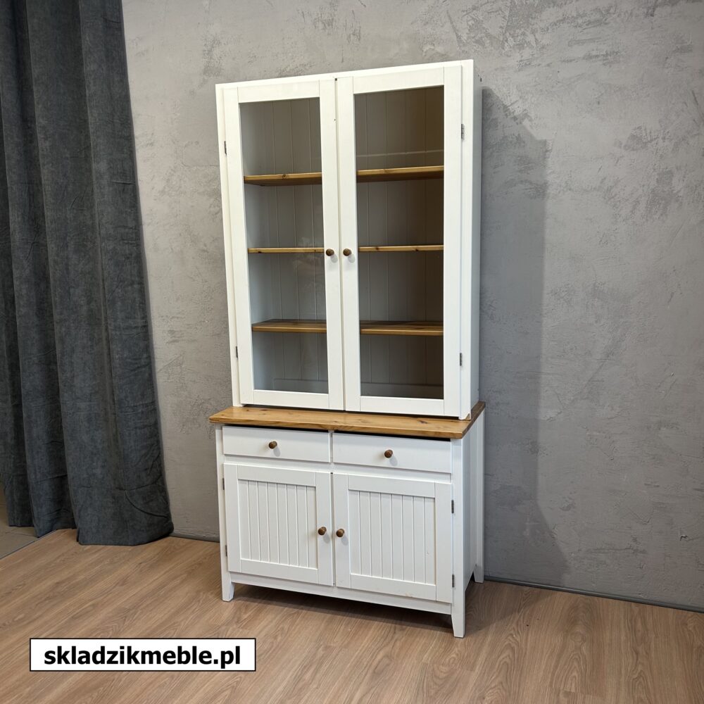 020625 BIAŁA WITRYNA Z SOSNOWYM BLATEM, IKEA