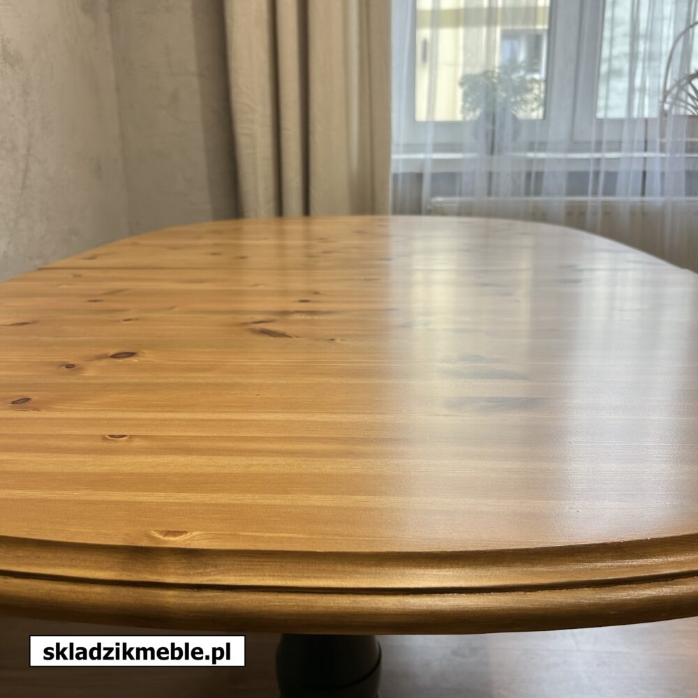 050625 ROZKŁADANY STÓŁ SOSNOWY, OWALNY, PO METAMORFOZIE - obrazek 17