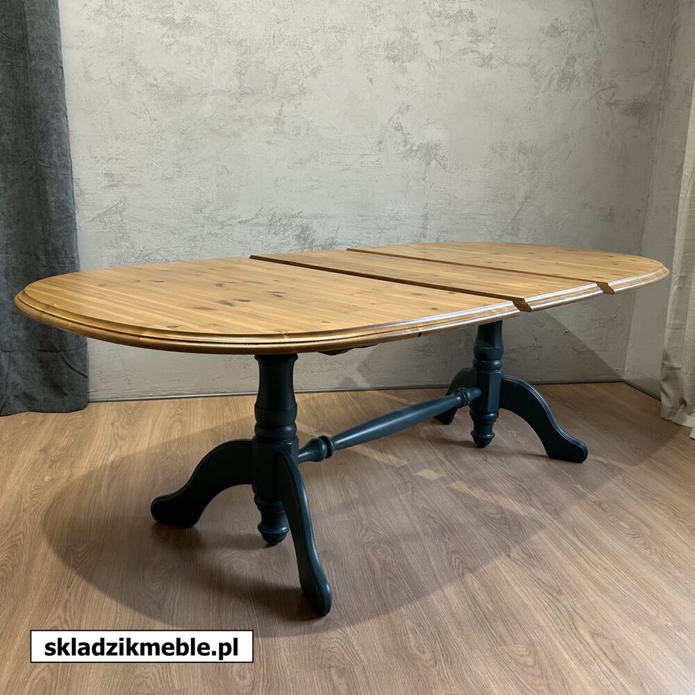 050625 ROZKŁADANY STÓŁ SOSNOWY, OWALNY, PO METAMORFOZIE - obrazek 5