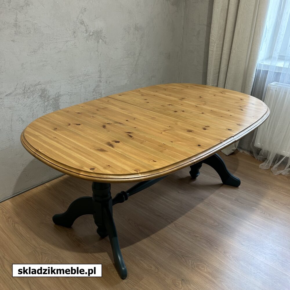 050625 ROZKŁADANY STÓŁ SOSNOWY, OWALNY, PO METAMORFOZIE - obrazek 11