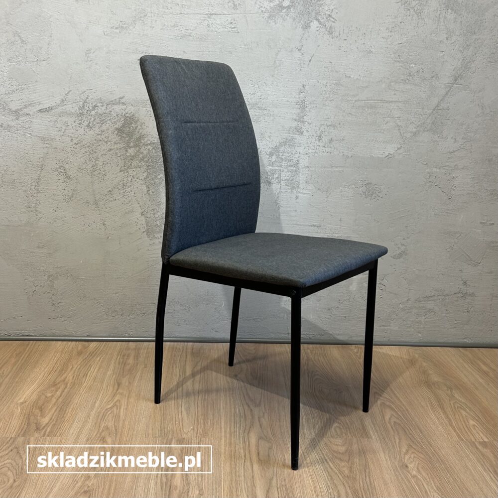 171224 PROSTE KRZESŁO BIUROWE CZARNE MATERIAŁ SZARY - obrazek 5