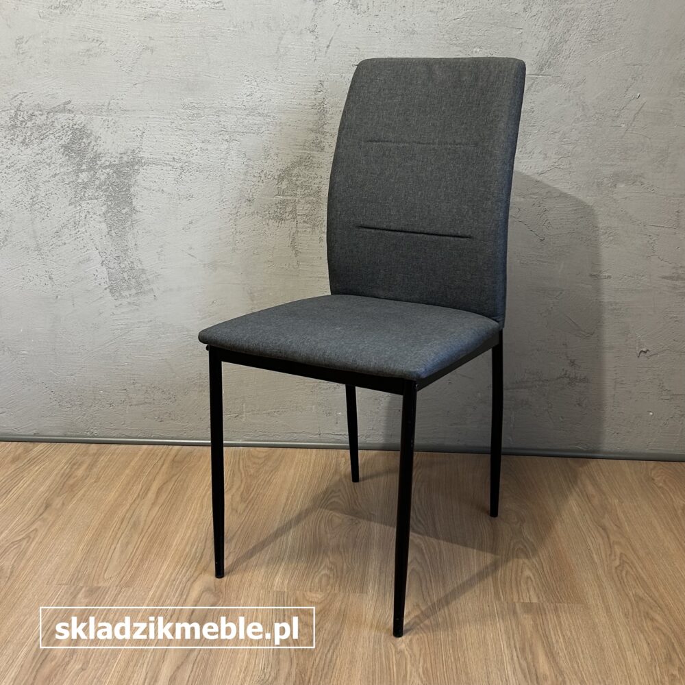 171224 PROSTE KRZESŁO BIUROWE CZARNE MATERIAŁ SZARY