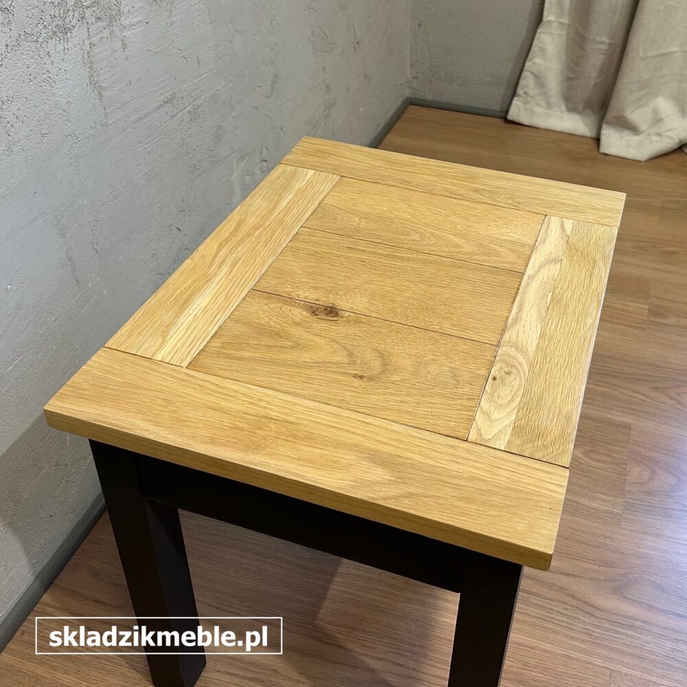 270725 STOLICZEK GRAFITOWY Z DĘBOWYM BLATEM PO METAMORFOZIE - obrazek 5