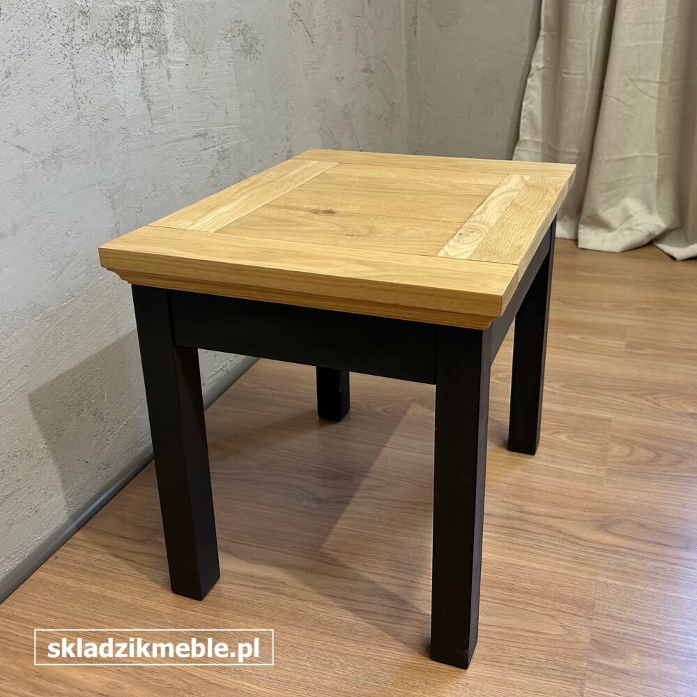 270725 STOLICZEK GRAFITOWY Z DĘBOWYM BLATEM PO METAMORFOZIE - obrazek 6
