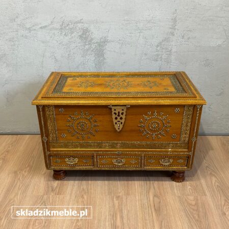 090725 ORIENTALNA INDYJSKA SKRZYNIA, KUFER DEKORACYJNY,