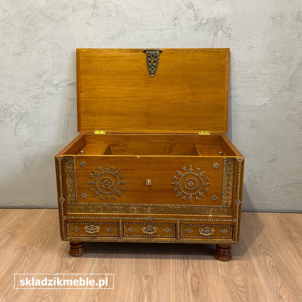 090725 ORIENTALNA INDYJSKA SKRZYNIA, KUFER DEKORACYJNY, - obrazek 9