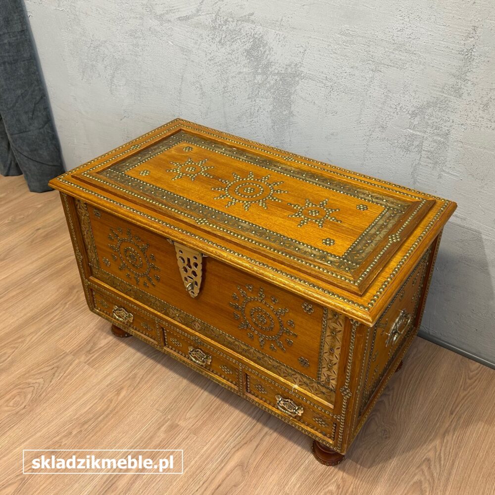 090725 ORIENTALNA INDYJSKA SKRZYNIA, KUFER DEKORACYJNY, - obrazek 13