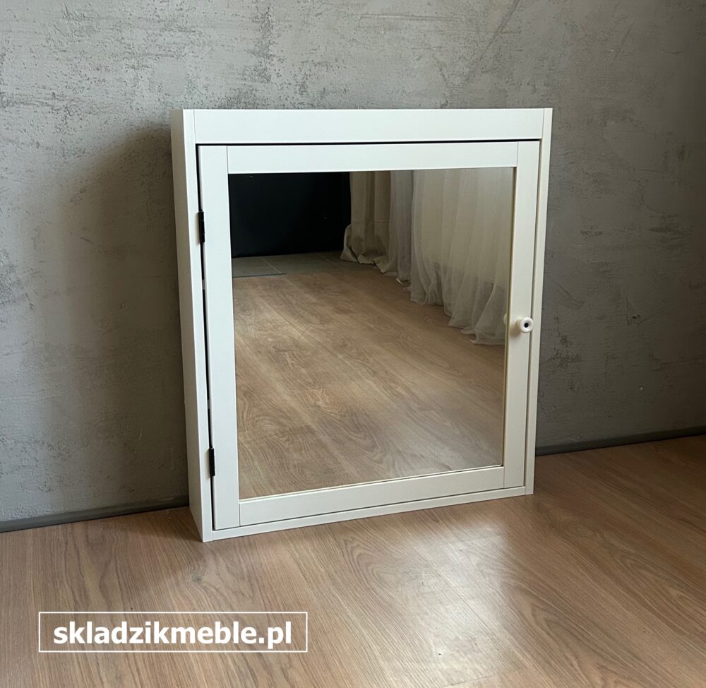 120725 BIAŁA SZAFKA WISZĄCA, ŁAZIENKOWA, Z LUSTREM - obrazek 2