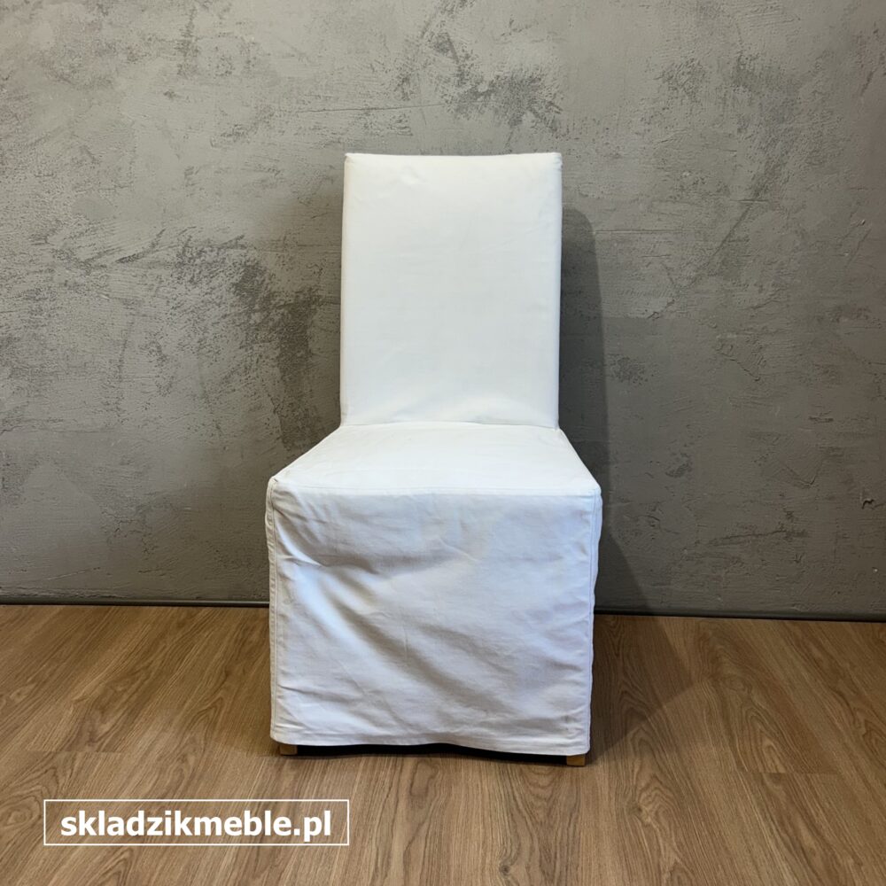 200725 KRZESŁO TAPICEROWANE Z BIAŁYM POKROWCEM - obrazek 3