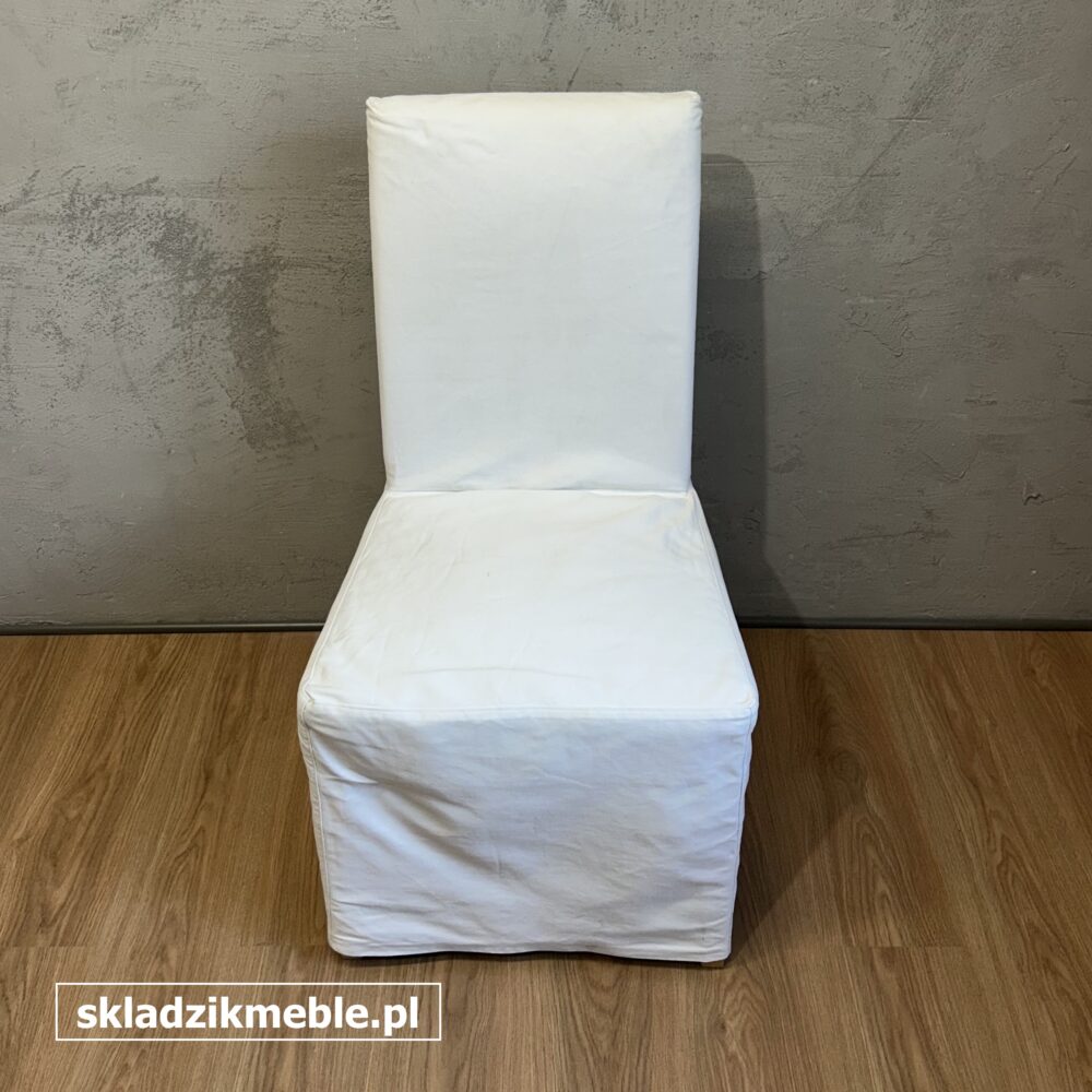 200725 KRZESŁO TAPICEROWANE Z BIAŁYM POKROWCEM - obrazek 6