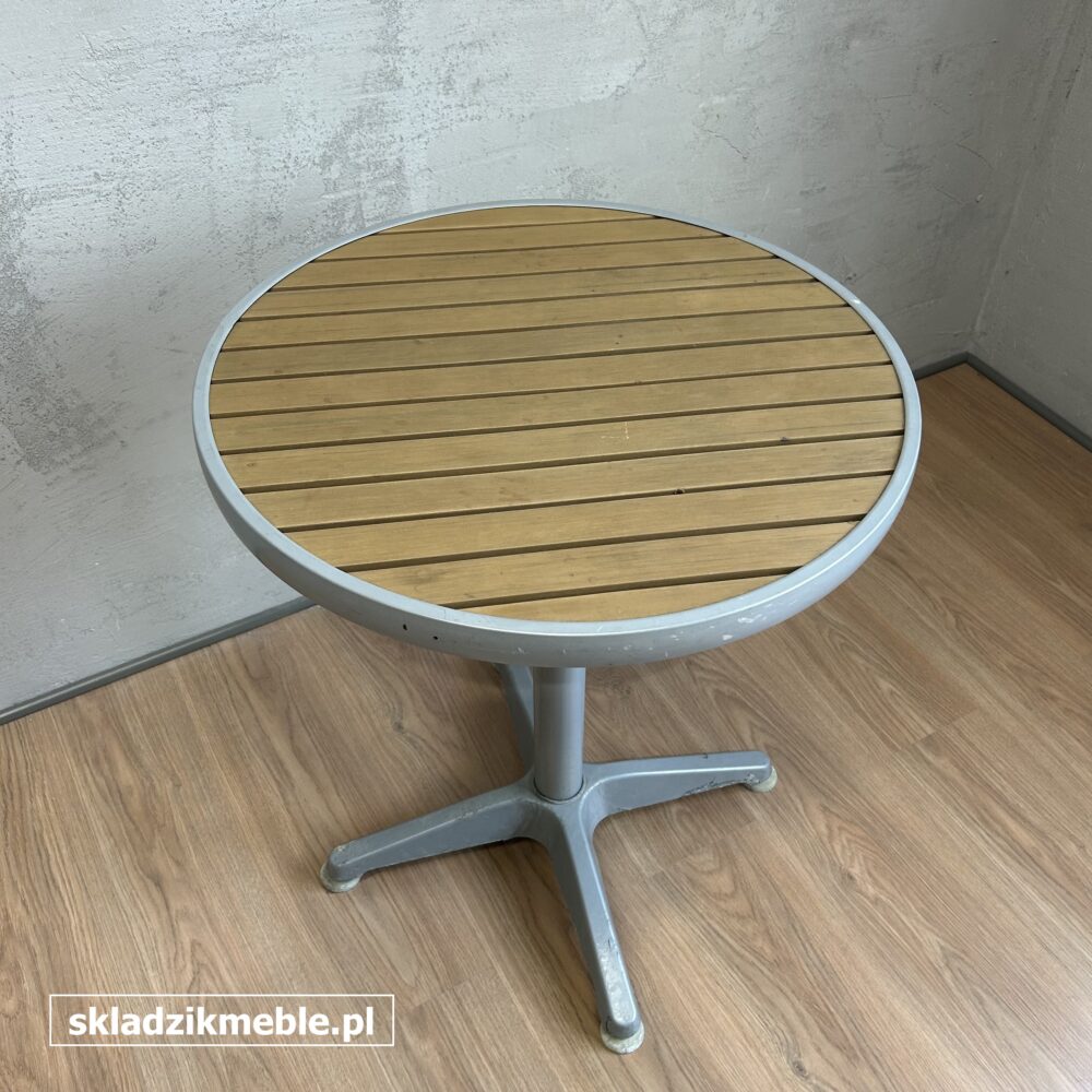210725 STOLIK OGRODOWY SZARY Z DREWNIANYM BLATEM - obrazek 8