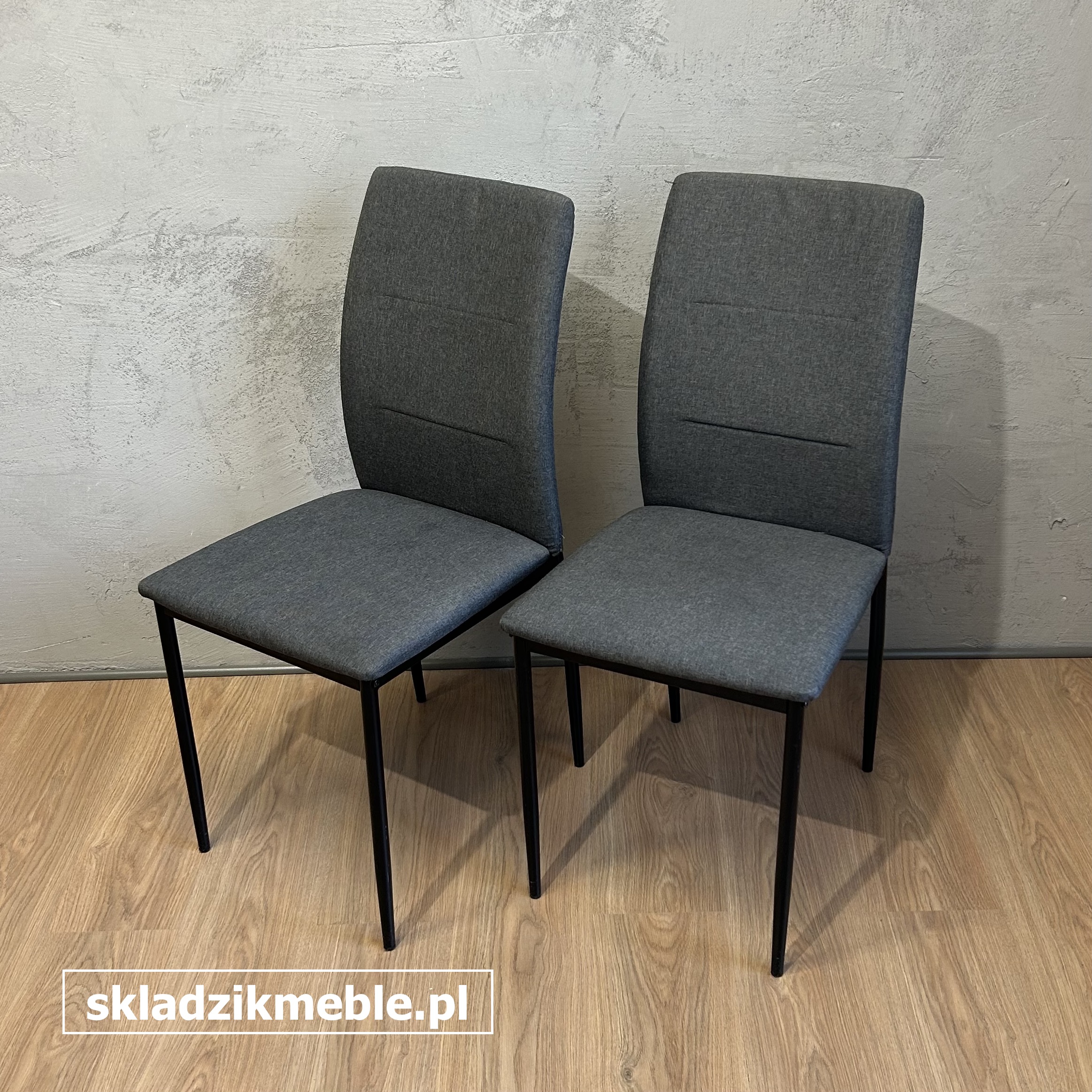 171224 PROSTE KRZESŁO BIUROWE CZARNE MATERIAŁ SZARY - obrazek 6