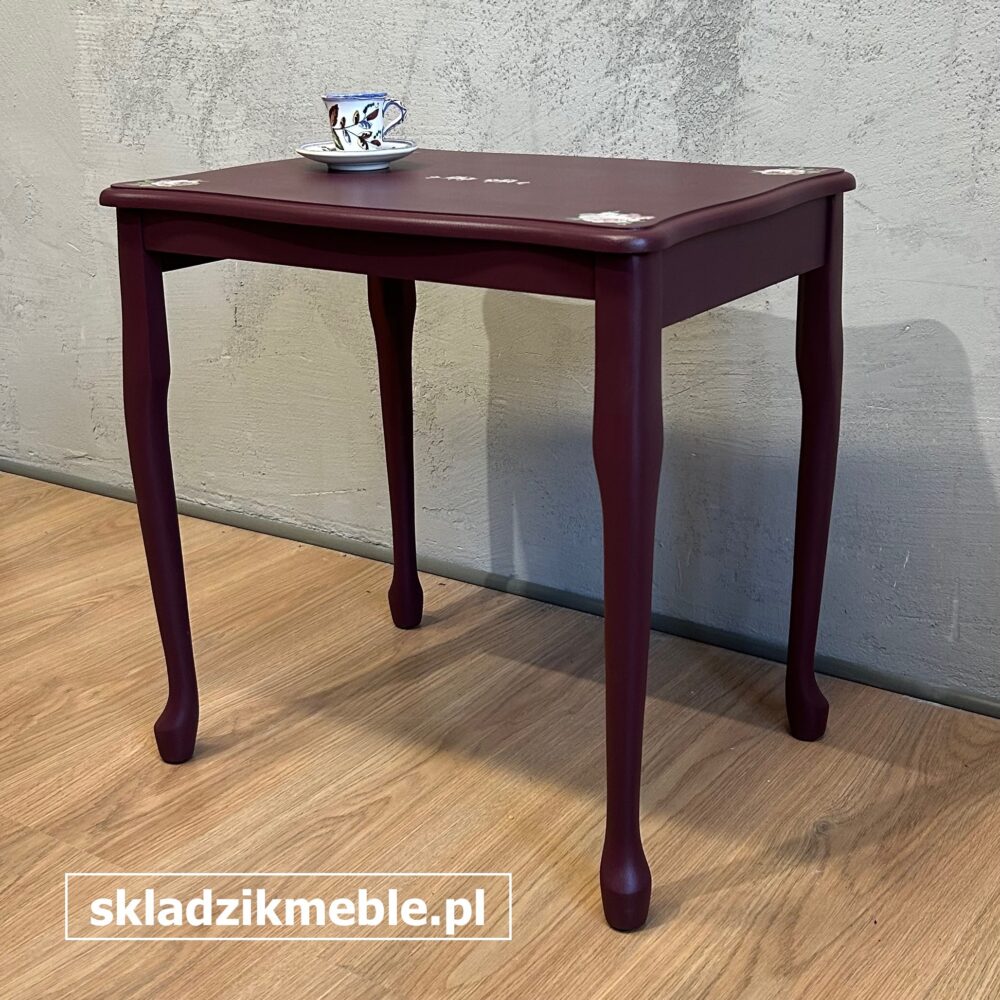 060825 BORDOWY STOLICZEK KAWOWY Z RÓŻYCZKAMI, PO METAMORFOZIE - obrazek 14