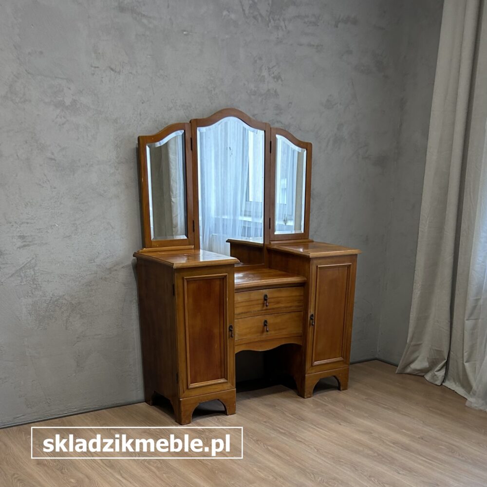 070825 DĘBOWA TOALETKA Z FREZOWANYMI LUSTRAMI - obrazek 2