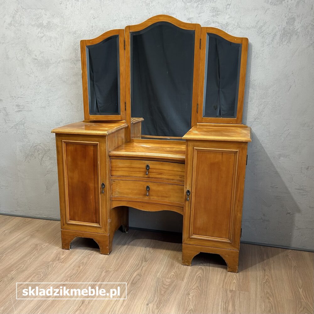 070825 DĘBOWA TOALETKA Z FREZOWANYMI LUSTRAMI - obrazek 4