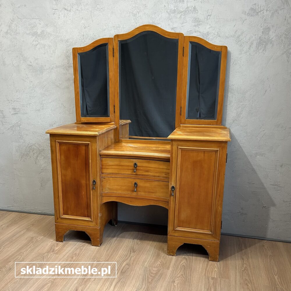 070825 DĘBOWA TOALETKA Z FREZOWANYMI LUSTRAMI - obrazek 5