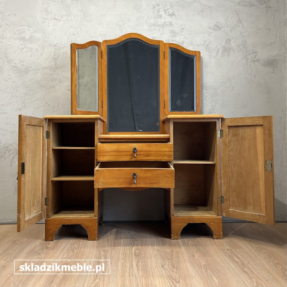 070825 DĘBOWA TOALETKA Z FREZOWANYMI LUSTRAMI - obrazek 8