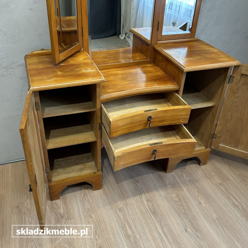 070825 DĘBOWA TOALETKA Z FREZOWANYMI LUSTRAMI - obrazek 9