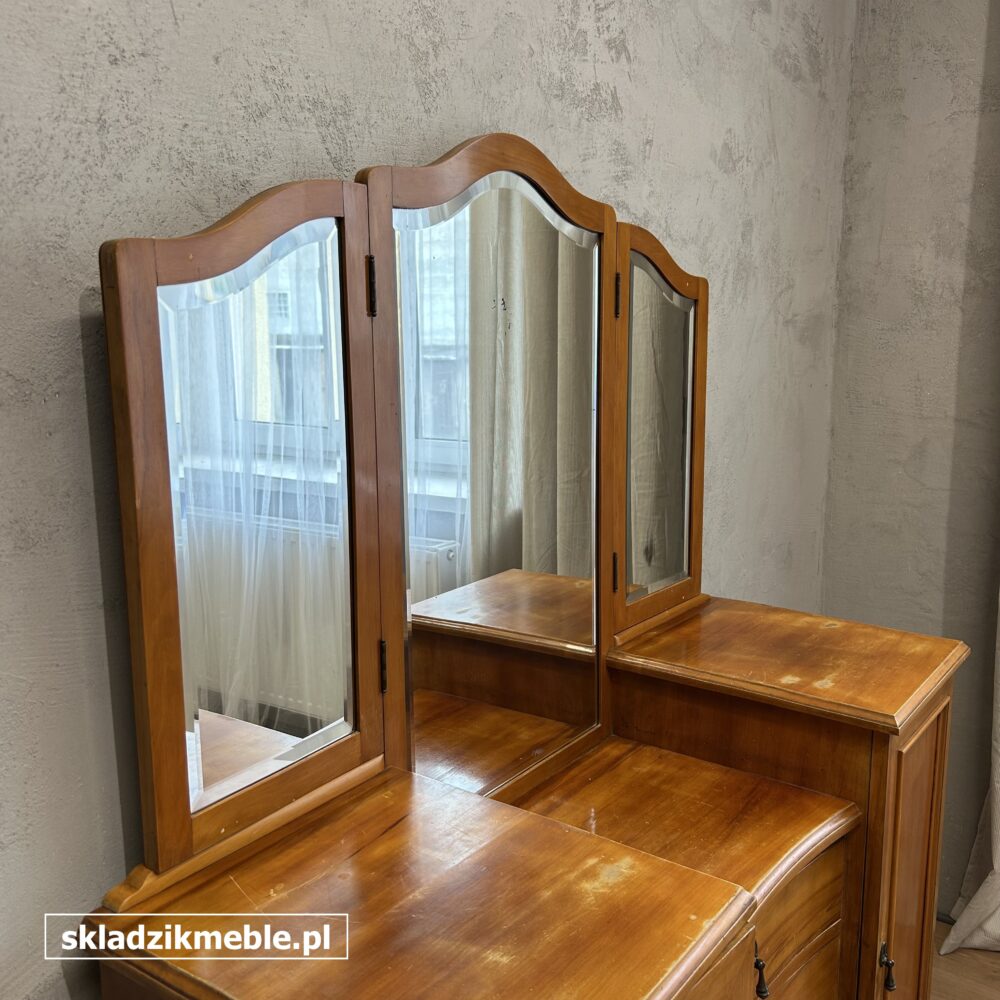 070825 DĘBOWA TOALETKA Z FREZOWANYMI LUSTRAMI - obrazek 13