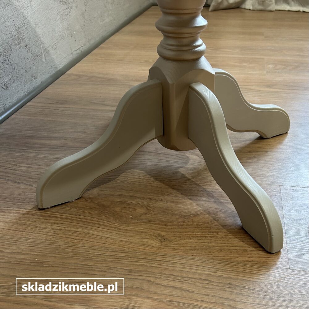 080825 OKRĄGŁY STOLIK KAWOWY, JASNOBEŻOWY, PO METAMORFOZIE - obrazek 9