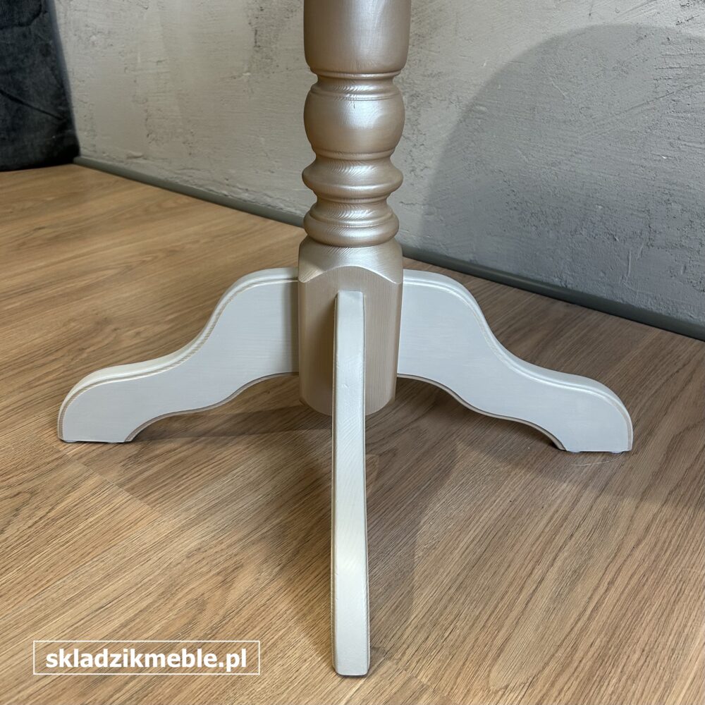 080825 OKRĄGŁY STOLIK KAWOWY, JASNOBEŻOWY, PO METAMORFOZIE - obrazek 11