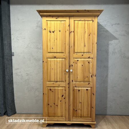 110825 KLASYCZNA DWUDRZWIOWA SZAFA SOSNOWA, GARDEROBA