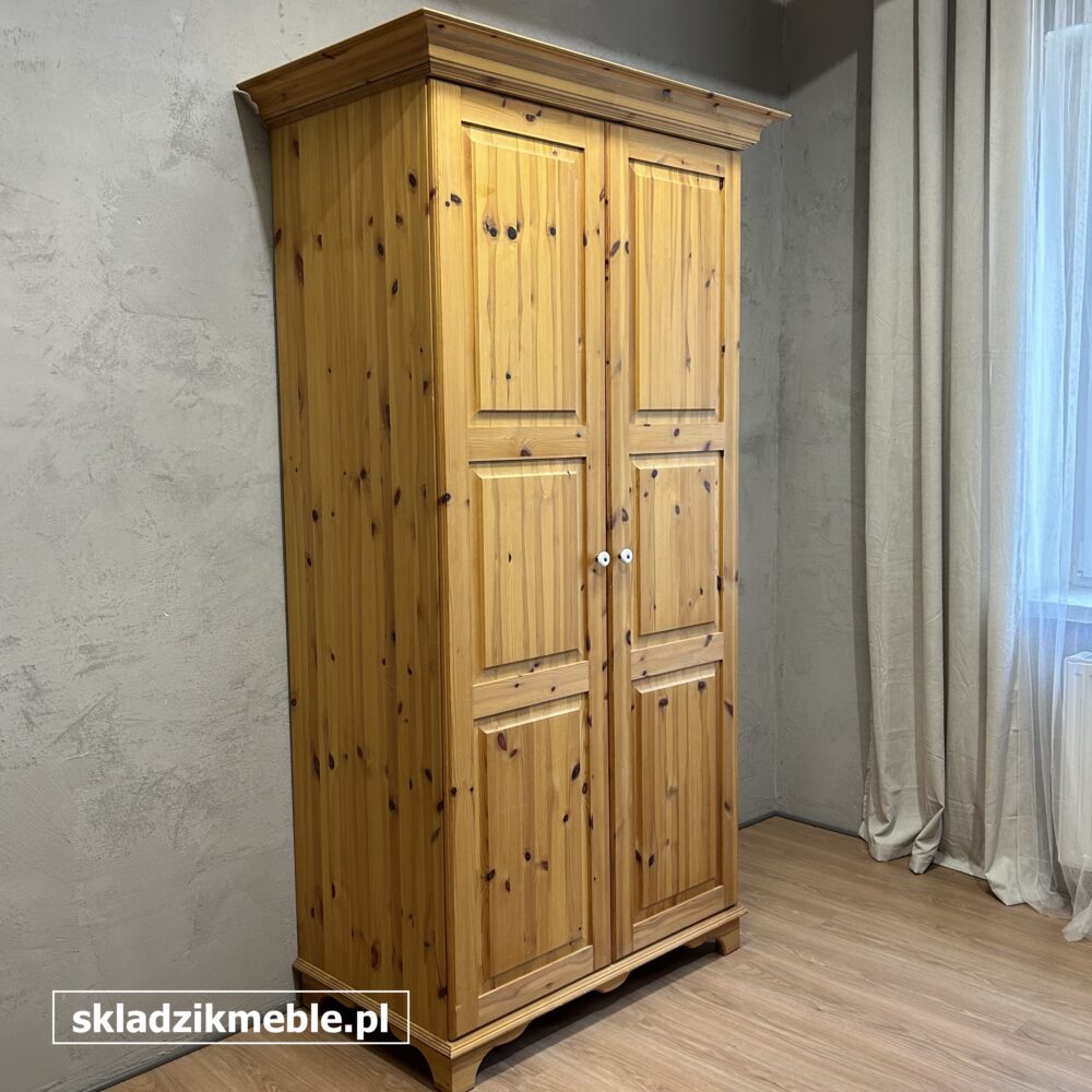 110825 KLASYCZNA DWUDRZWIOWA SZAFA SOSNOWA, GARDEROBA - obrazek 4