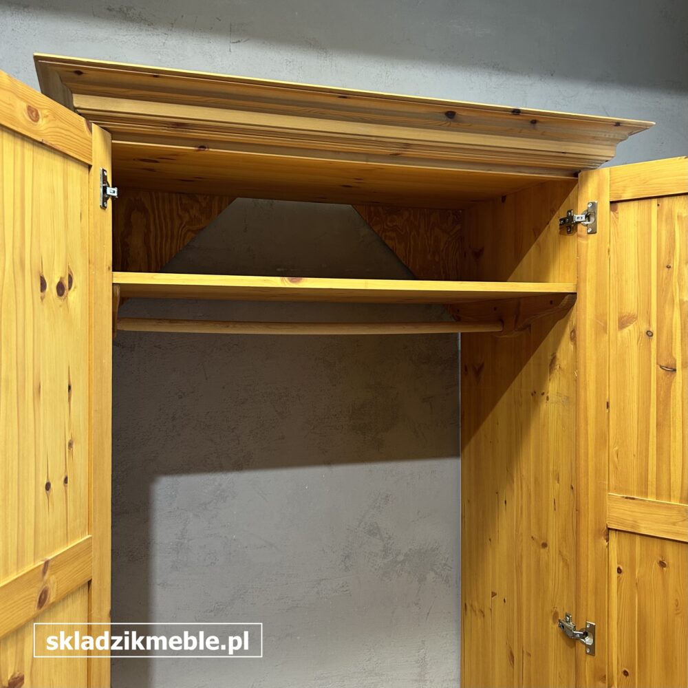 110825 KLASYCZNA DWUDRZWIOWA SZAFA SOSNOWA, GARDEROBA - obrazek 6