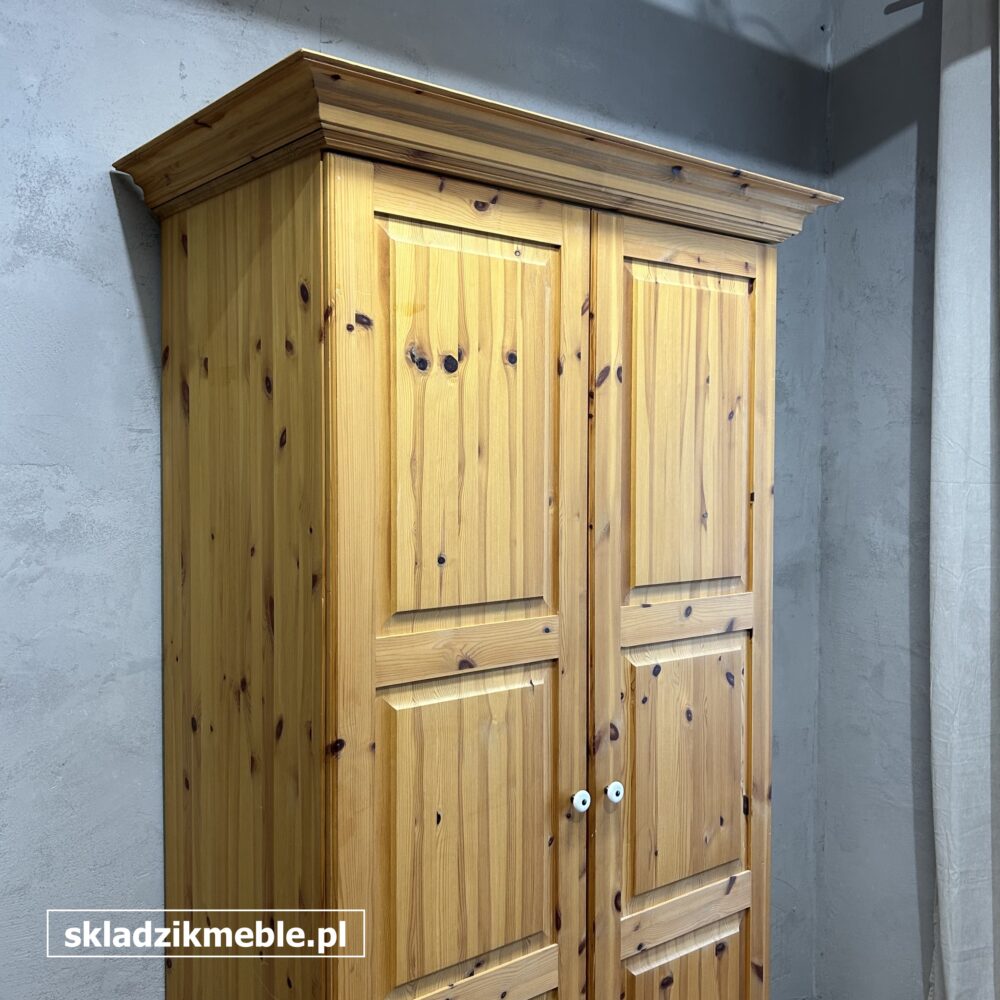 110825 KLASYCZNA DWUDRZWIOWA SZAFA SOSNOWA, GARDEROBA - obrazek 8