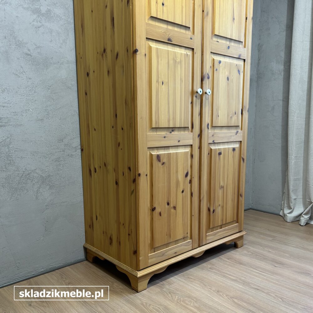 110825 KLASYCZNA DWUDRZWIOWA SZAFA SOSNOWA, GARDEROBA - obrazek 9