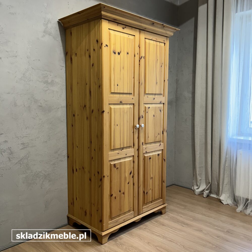 110825 KLASYCZNA DWUDRZWIOWA SZAFA SOSNOWA, GARDEROBA - obrazek 10